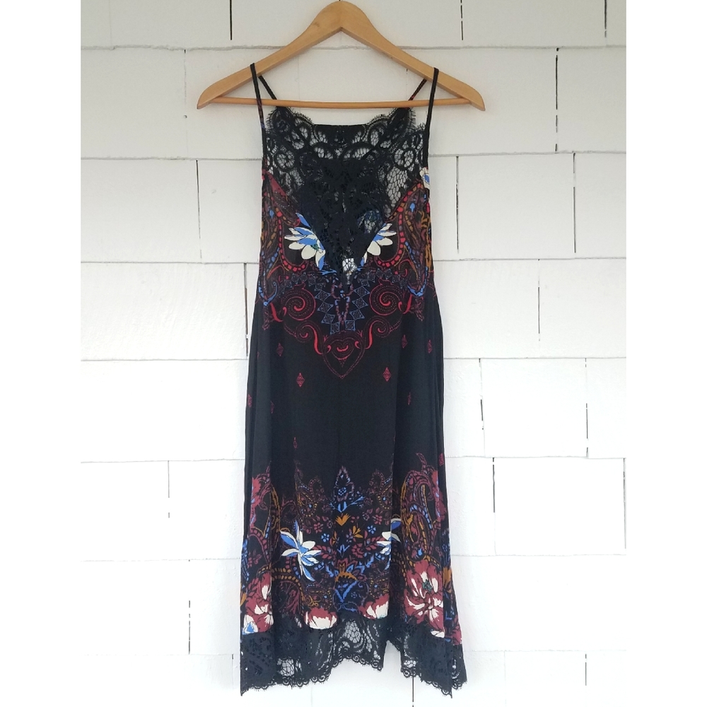 NWT Free People Lace Patterned Slip Dress Small
